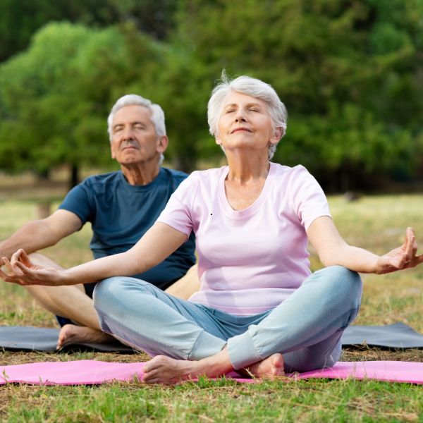 Couple doing yoga