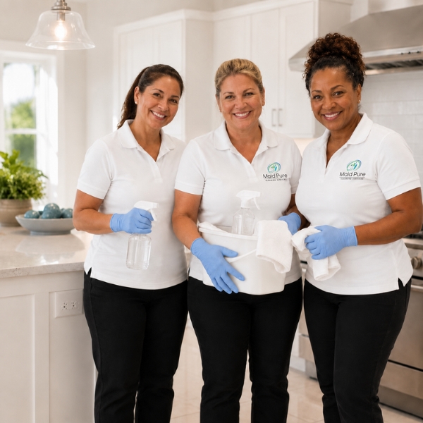 Happy cleaners after performing house cleaning services in Riverview